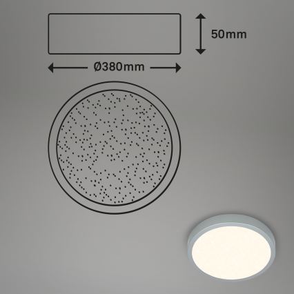 Briloner 3704-014-LED Dimbar taklampa RUNA LED/22W/230V 2700-6500K silver + fjärrkontroll
