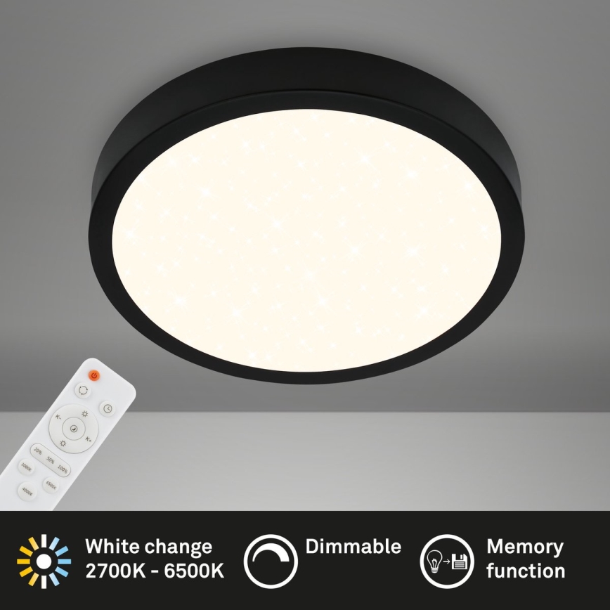 Briloner 3704-015 - LED Dimbar taklampa RUNA LED/22W/230V 2700-6500K svart + fjärrkontroll