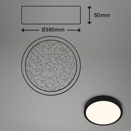 Briloner 3704-015 - LED Dimbar taklampa RUNA LED/22W/230V 2700-6500K svart + fjärrkontroll
