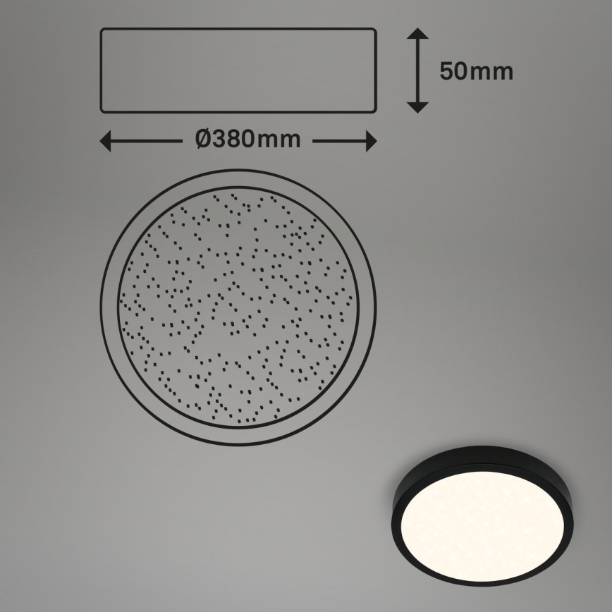 Briloner 3704-015 - LED Dimbar taklampa RUNA LED/22W/230V 2700-6500K svart + fjärrkontroll