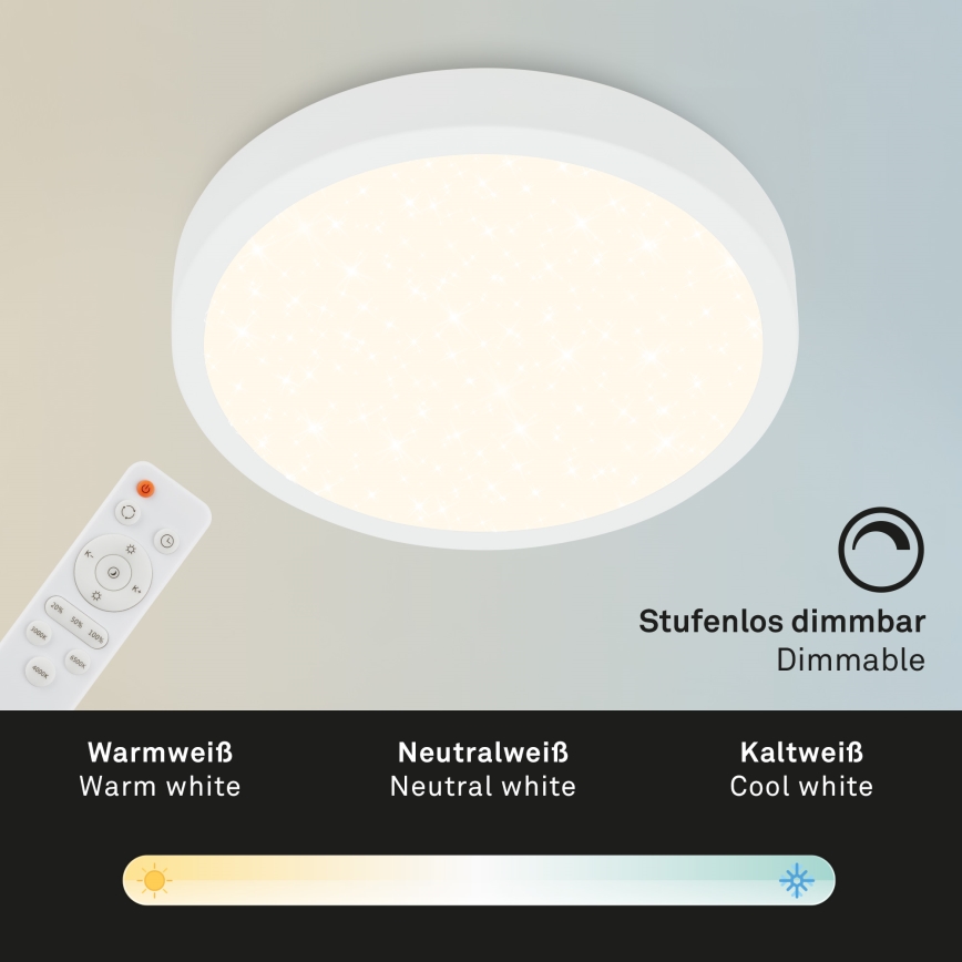 Briloner 3704-016 - LED Dimbar taklampa RUNA LED/22W/230V 2700-6500K vit + fjärrkontroll