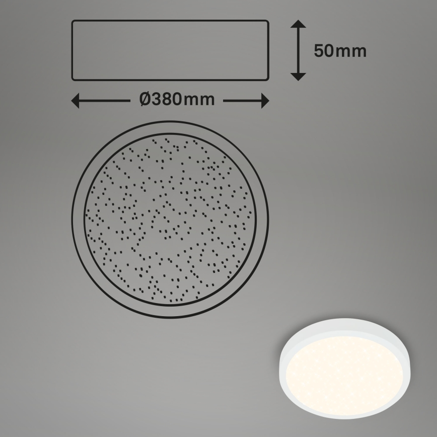 Briloner 3704-016 - LED Dimbar taklampa RUNA LED/22W/230V 2700-6500K vit + fjärrkontroll