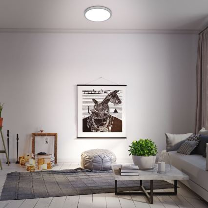 Briloner 3709-014 - LED RGBW Dimbar taklampa LED/22W/230V 4000K diameter 38 cm silver + fjärrkontroll
