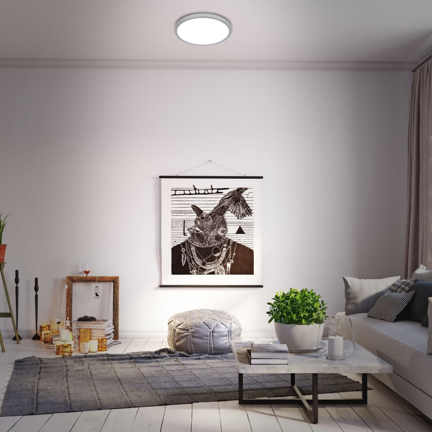 Briloner 3709-014 - LED RGBW Dimbar taklampa LED/22W/230V 4000K diameter 38 cm silver + fjärrkontroll