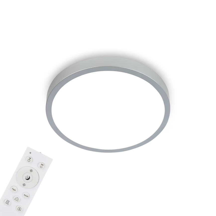 Briloner 3709-014 - LED RGBW Dimbar taklampa LED/22W/230V 4000K diameter 38 cm silver + fjärrkontroll