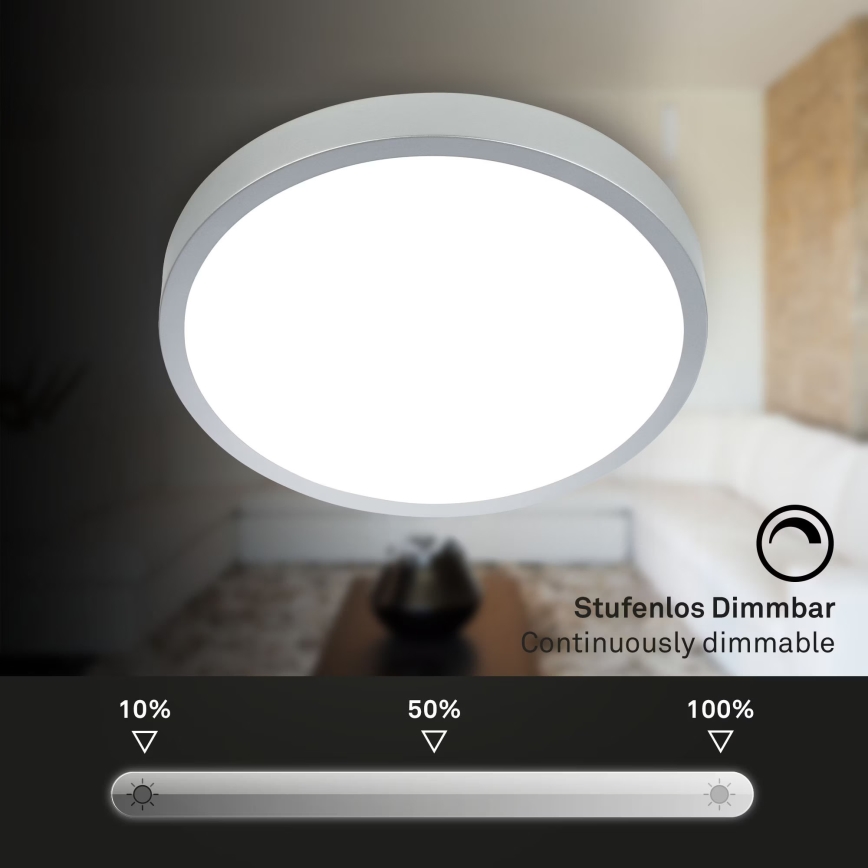 Briloner 3709-014 - LED RGBW Dimbar taklampa LED/22W/230V 4000K diameter 38 cm silver + fjärrkontroll