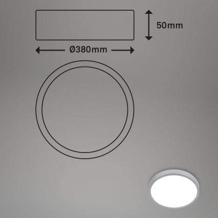 Briloner 3709-014 - LED RGBW Dimbar taklampa LED/22W/230V 4000K diameter 38 cm silver + fjärrkontroll