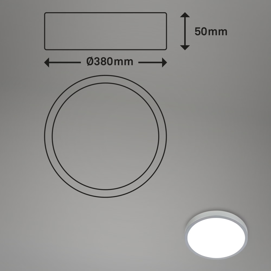 Briloner 3709-014 - LED RGBW Dimbar taklampa LED/22W/230V 4000K diameter 38 cm silver + fjärrkontroll