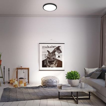 Briloner 3709-015 - LED RGBW Dimbar taklampa LED/22W/230V 4000K diameter 38 cm svart + fjärrkontroll