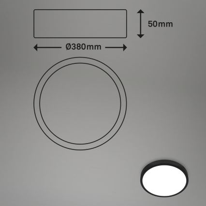 Briloner 3709-015 - LED RGBW Dimbar taklampa LED/22W/230V 4000K diameter 38 cm svart + fjärrkontroll