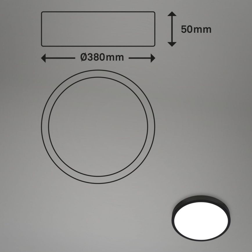 Briloner 3709-015 - LED RGBW Dimbar taklampa LED/22W/230V 4000K diameter 38 cm svart + fjärrkontroll