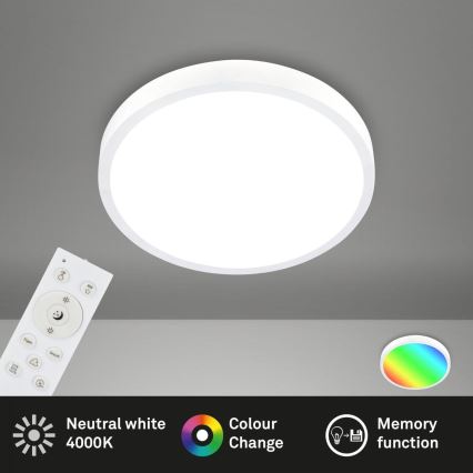 Briloner 3709-016 - LED RGBW Dimbar taklampa LED/22W/230V 4000K diameter 38 cm vit + fjärrkontroll
