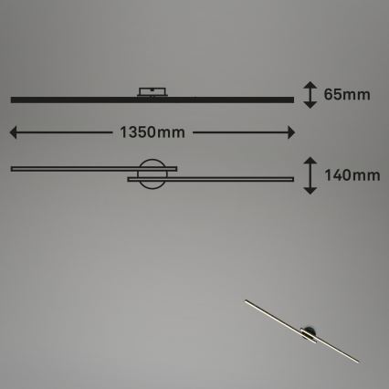 Briloner 3717-025 - LED fäst ljuskrona REY 2xLED/12W/230V svart