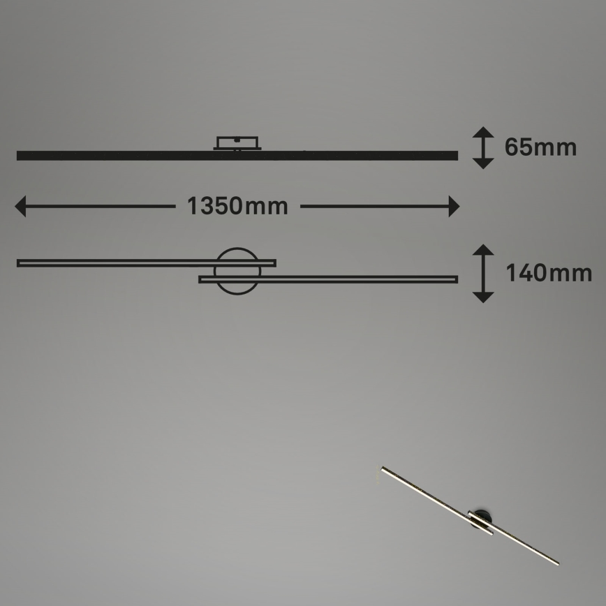 Briloner 3717-025 - LED fäst ljuskrona REY 2xLED/12W/230V svart