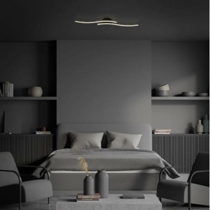 Briloner 3718-025 - LED fäst ljuskrona REY 2xLED/6W/230V svart