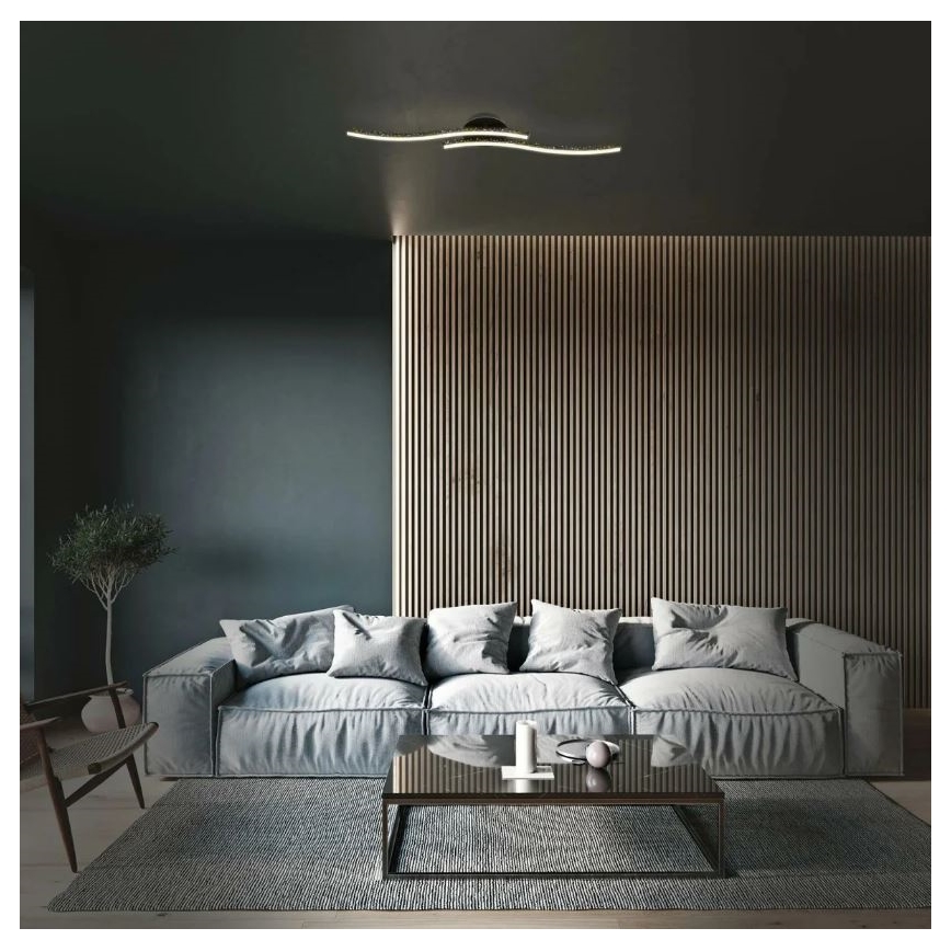 Briloner 3718-025 - LED fäst ljuskrona REY 2xLED/6W/230V svart