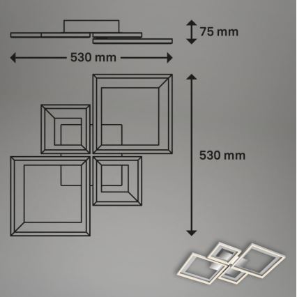 Briloner 3727-019 - LED Dimbar taklampa FRAME LED/38W/230V