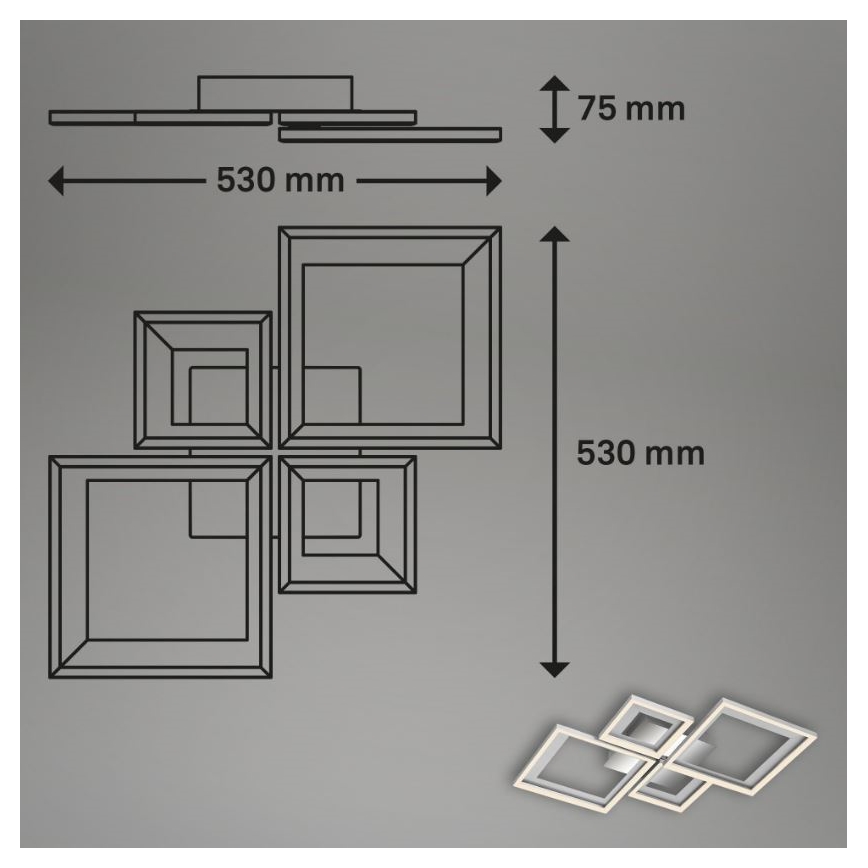 Briloner 3727-019 - LED Dimbar taklampa FRAME LED/38W/230V
