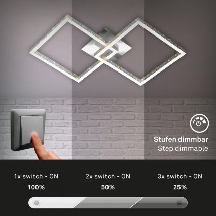 Briloner 3751-019 - LED Dimbar taklampa FRAME LED/20W/230V skinande krom