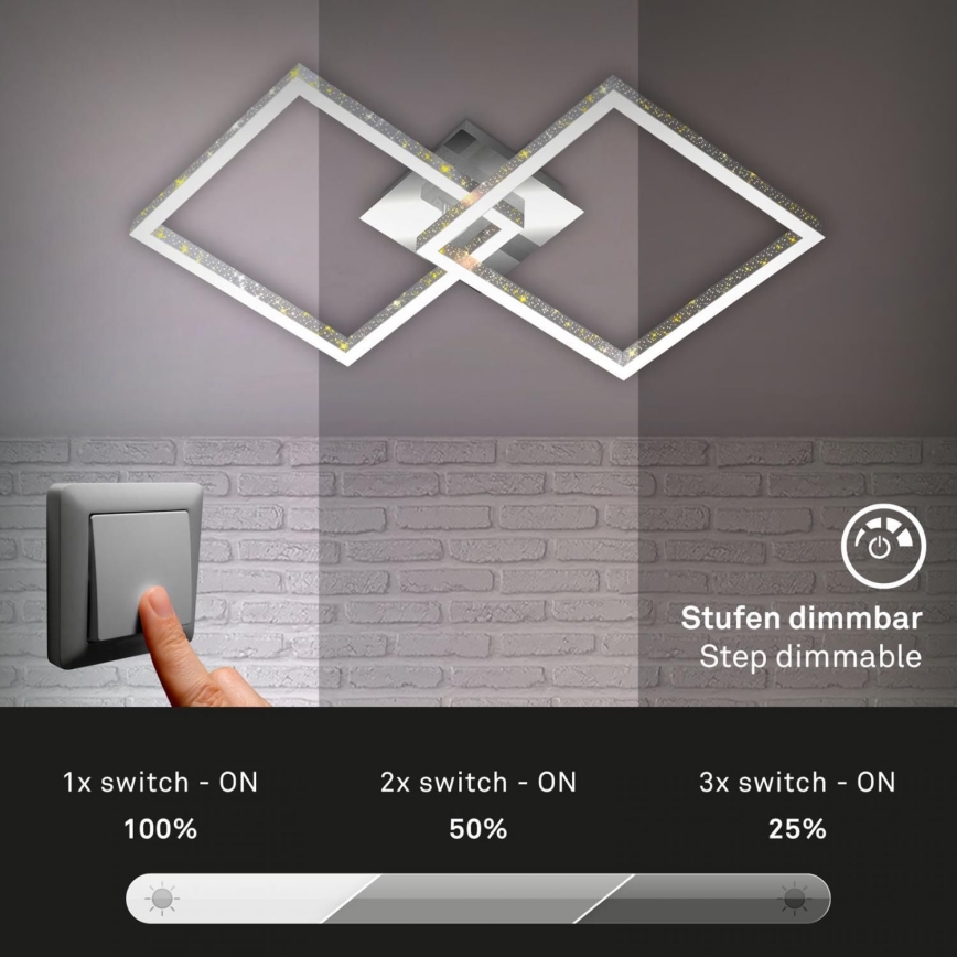 Briloner 3751-019 - LED Dimbar taklampa FRAME LED/20W/230V skinande krom