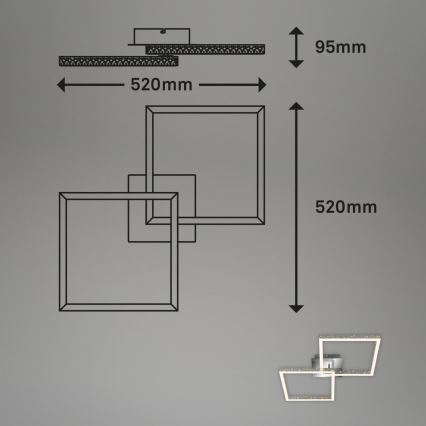 Briloner 3751-019 - LED Dimbar taklampa FRAME LED/20W/230V skinande krom
