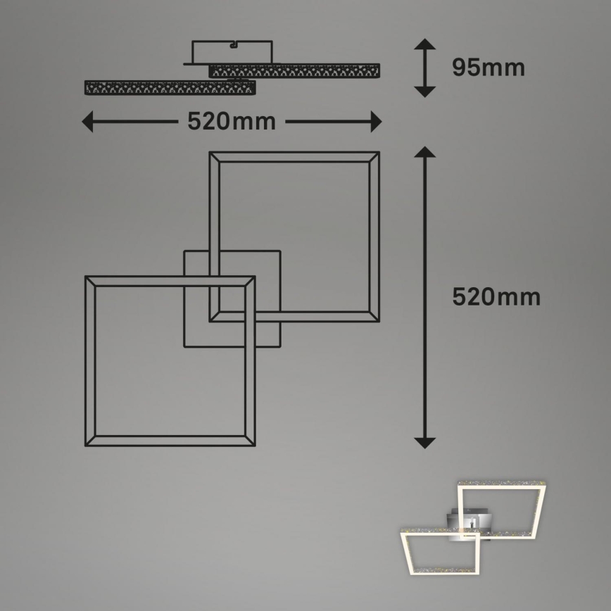 Briloner 3751-019 - LED Dimbar taklampa FRAME LED/20W/230V skinande krom