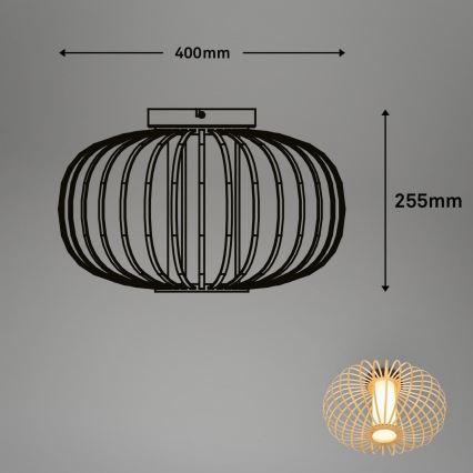Briloner 3759011 - Taklampa 1xE27/10W/230V diameter 40 cm bambu