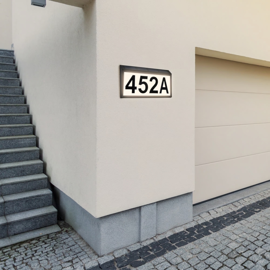 Briloner 3797015 - Solcellsdriven LED-husnummerskylt LED/0,5W/1,2V 1200 mAh IP44