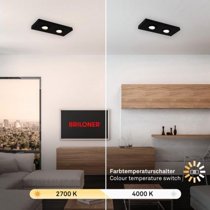 Briloner 3996025 - LED spotlight CTS 2xLED/4W/230V 2700/4000K svart