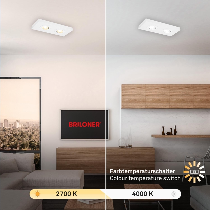 Briloner 3996026 - LED spotlight CTS 2xLED/4W/230V 2700/4000K vit