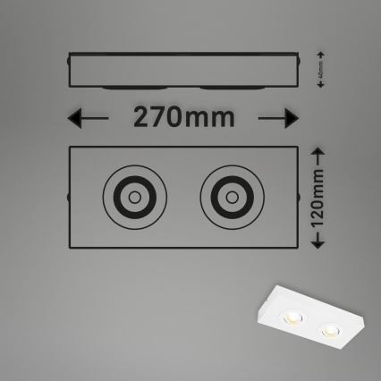 Briloner 3996026 - LED spotlight CTS 2xLED/4W/230V 2700/4000K vit