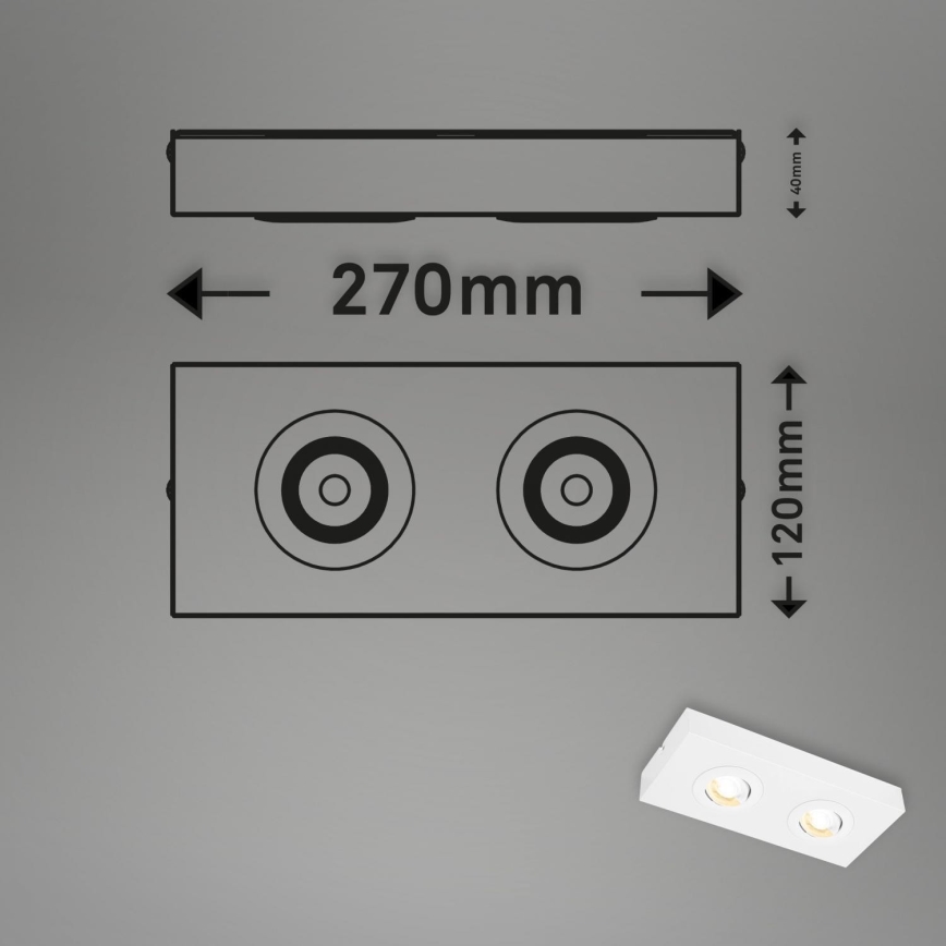 Briloner 3996026 - LED spotlight CTS 2xLED/4W/230V 2700/4000K vit
