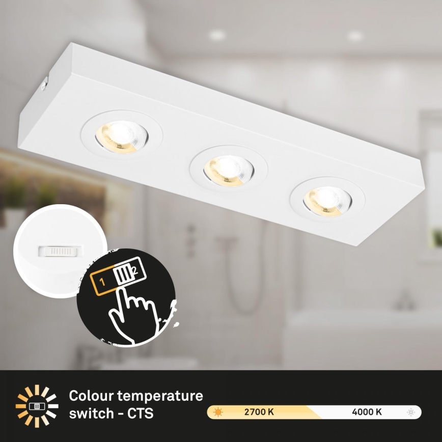 Briloner 3996036 - LED spotlight CTS 3xLED/4W/230V 2700/4000K vit