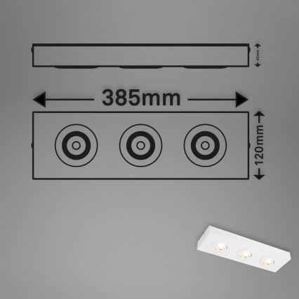 Briloner 3996036 - LED spotlight CTS 3xLED/4W/230V 2700/4000K vit