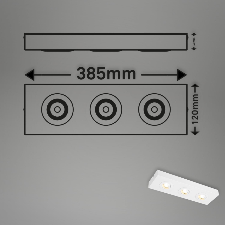 Briloner 3996036 - LED spotlight CTS 3xLED/4W/230V 2700/4000K vit