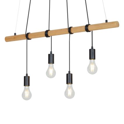 Briloner 4015045 - Ljuskrona med textilsladd 4xE27/25W/230V gummiträd