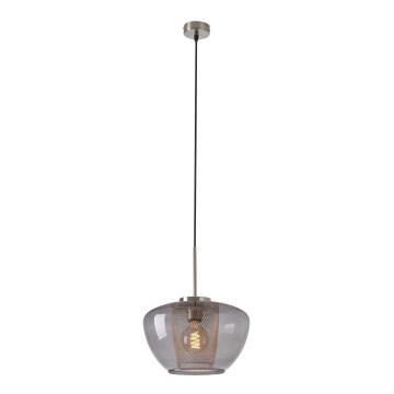 Briloner 4016-014 - Ljuskrona med textilsladd SEVENTIES 1xE27/40W/230V genomskinlig