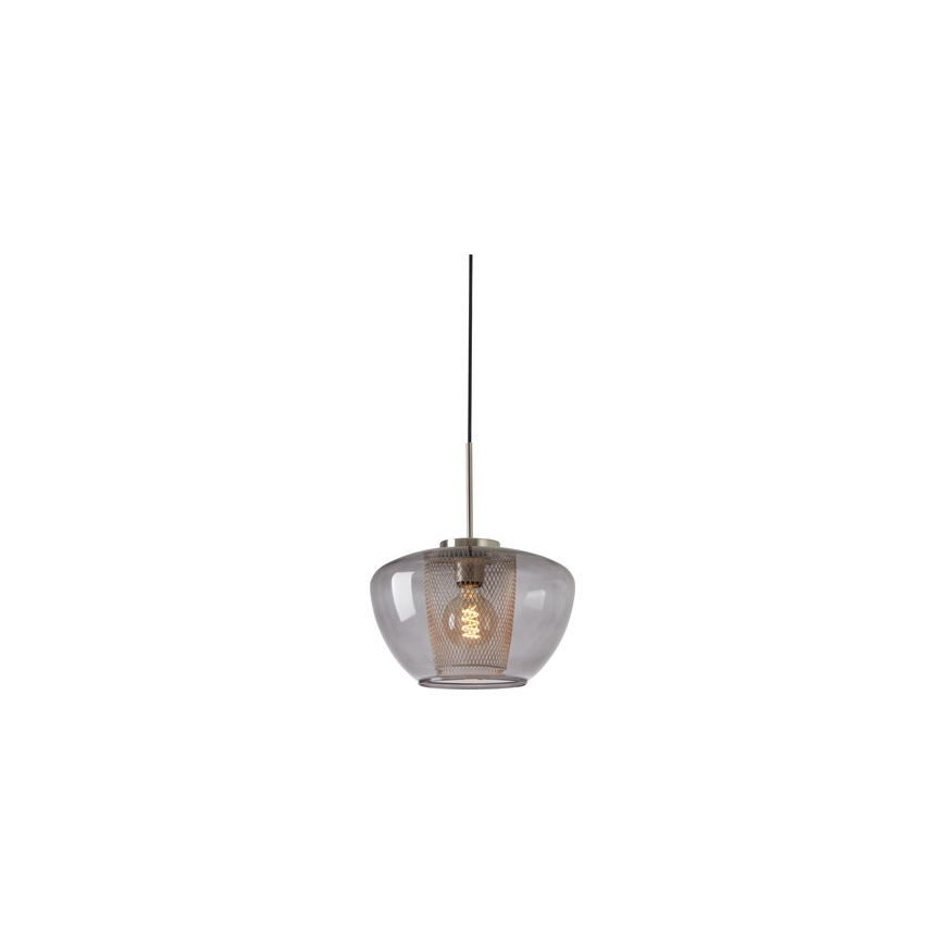 Briloner 4016-014 - Ljuskrona med textilsladd SEVENTIES 1xE27/40W/230V genomskinlig
