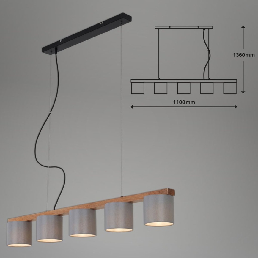 Briloner 4075-054 - Pendel med kabel 5xE14/25W/230V