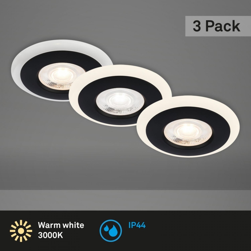 Briloner 7039-035 - KIT 3x Infälld LED badrumsbelysning LED/5W/230V IP44