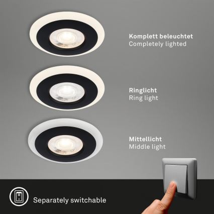 Briloner 7039-035 - KIT 3x Infälld LED badrumsbelysning LED/5W/230V IP44