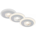 Briloner 7039034 - Set med 3 infällda badrumsarmaturer, 3x LED, 5W/230V, IP44, mattkrom