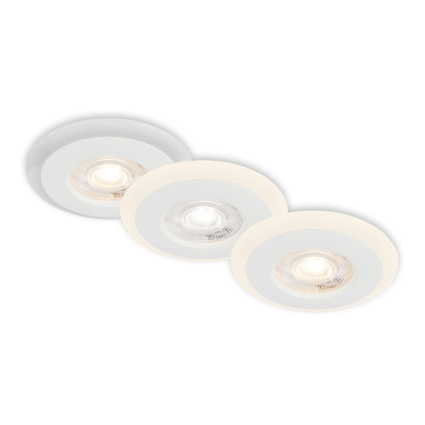 Briloner 7039036 - Sats om 3 infällda badrumsarmaturer 3xLED/5W/230V IP44 vit