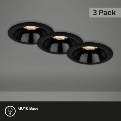 Briloner 7042-035 - KIT 3x Badrum infälld lampa 1xGU10/9W/230V IP23