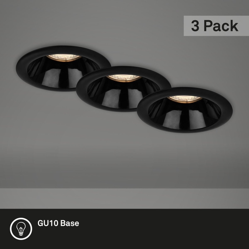 Briloner 7042-035 - KIT 3x Badrum infälld lampa 1xGU10/9W/230V IP23