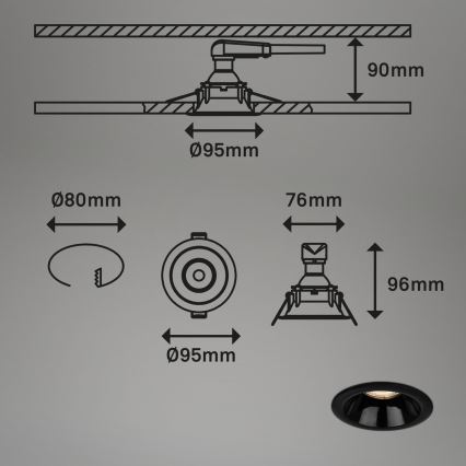 Briloner 7042-035 - KIT 3x Badrum infälld lampa 1xGU10/9W/230V IP23