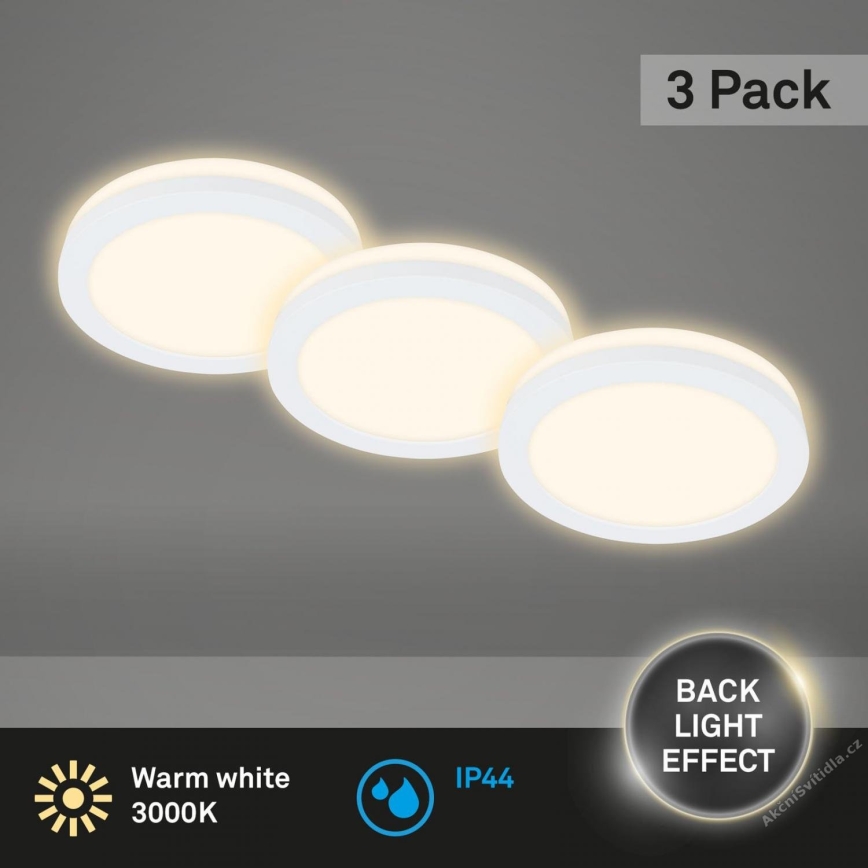 Briloner 7055-036 - KIT 3x Infälld LED badrumsbelysning LED/3W/230V IP44