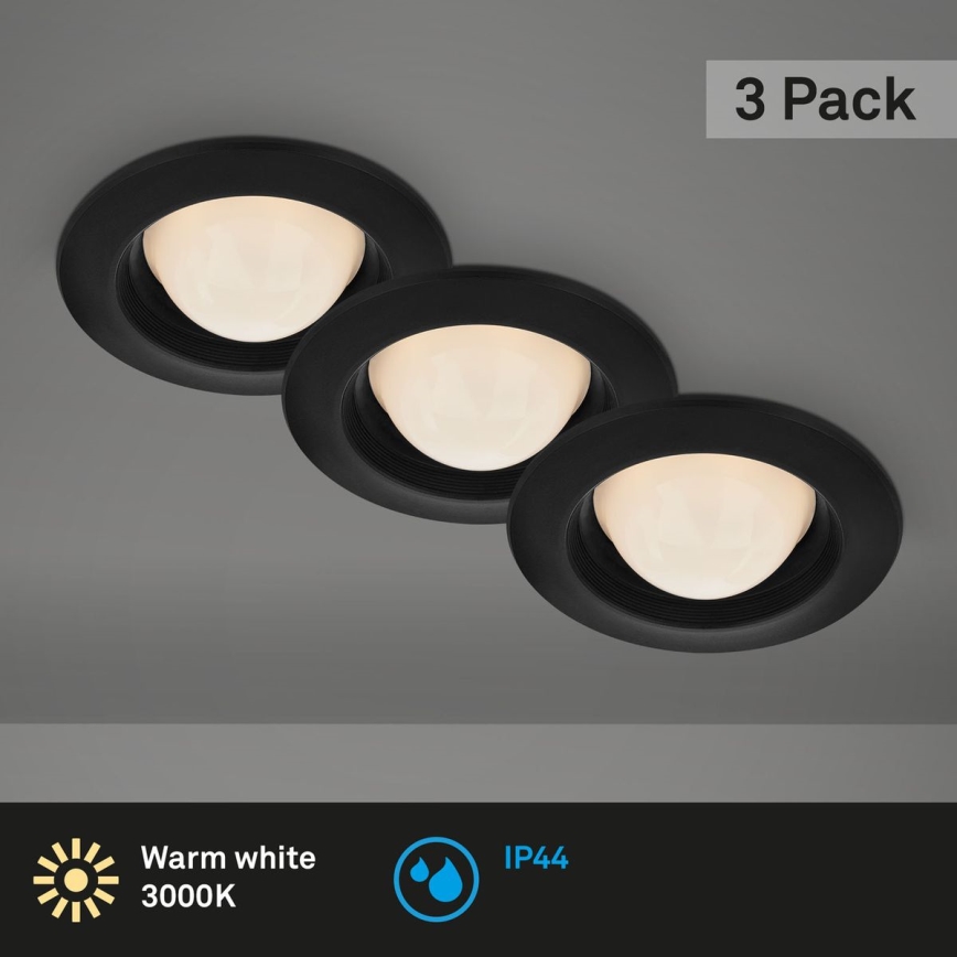 Briloner 7056-035 - KIT 3x Infälld LED badrumsbelysning LED/3W/230V IP44