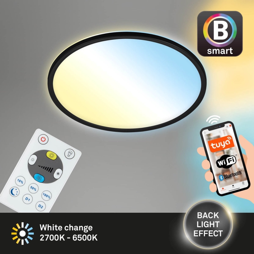 Briloner 7059-015 - LED Dimbar taklampa SLIM LED/22W/230V 2700-6500K Wi-Fi Tuya + fjärrkontroll