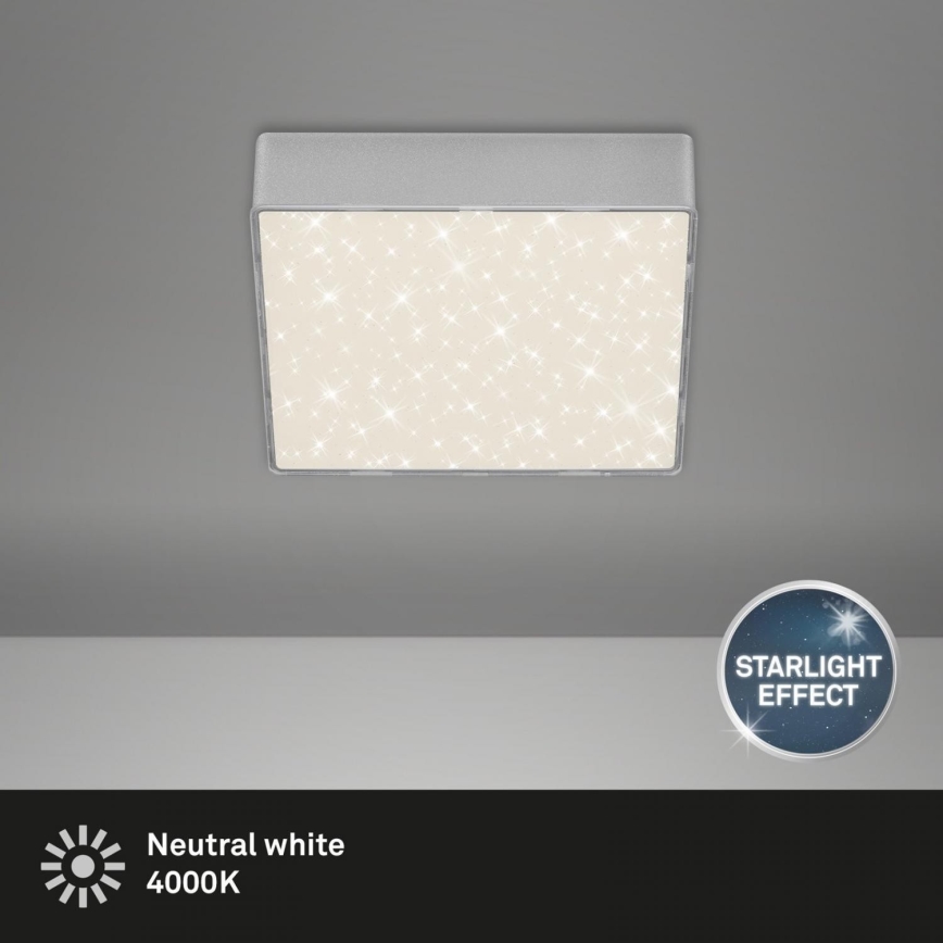 Briloner 7076-414 - LED taklampa STAR SKY LED/11W/230V 4000K 15x15 cm silver